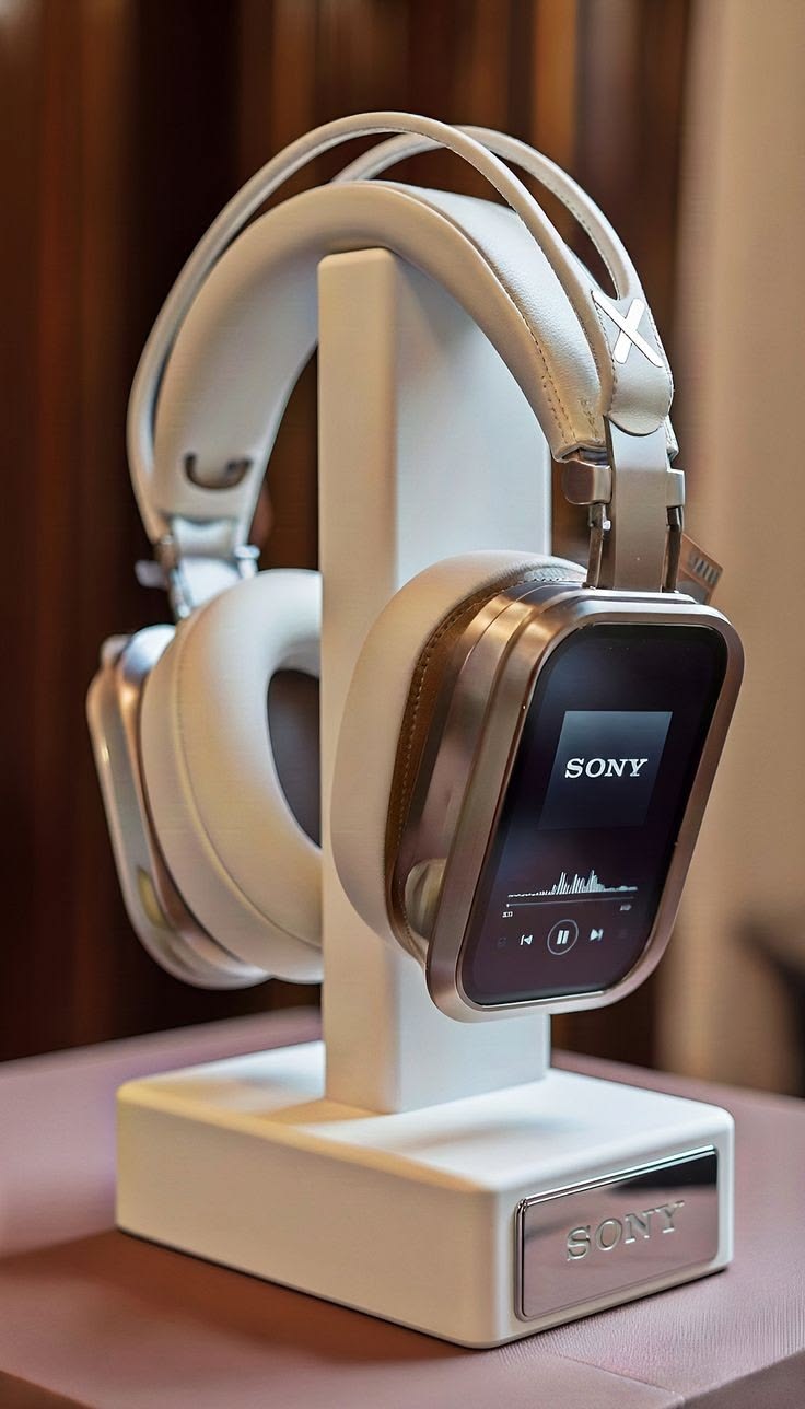 Sony Concept Touchscreen Wireless Over-Ear Headphones with Display Stand