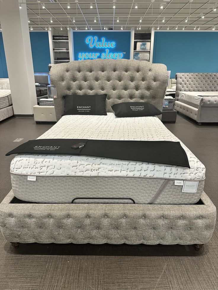 Enchant Tufted Upholstered Bed Frame with Adjustable Mattress