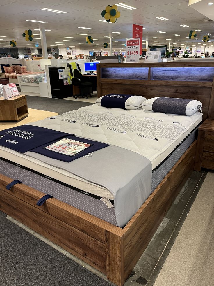 SleepMaker Miracoil Sports Queen Bed Frame with LED Headboard