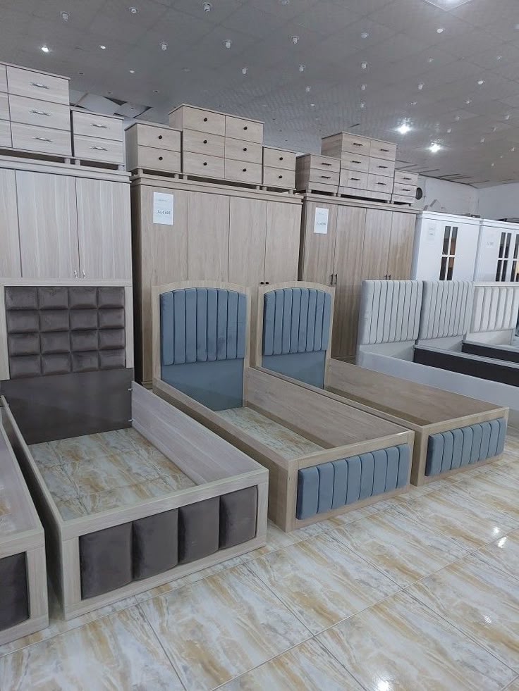 Modern Upholstered Single Bed Frame with Matching Bedroom Wardrobe Set