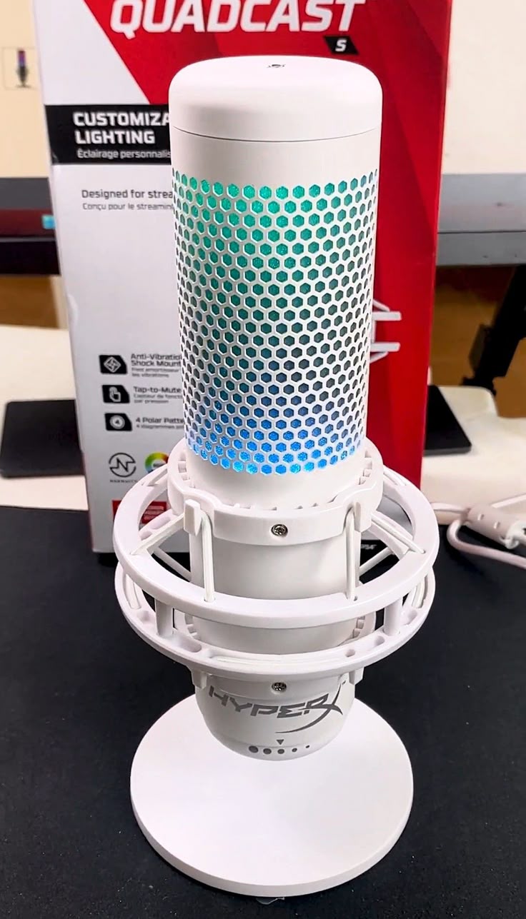 HyperX QuadCast S RGB USB Condenser Microphone - White