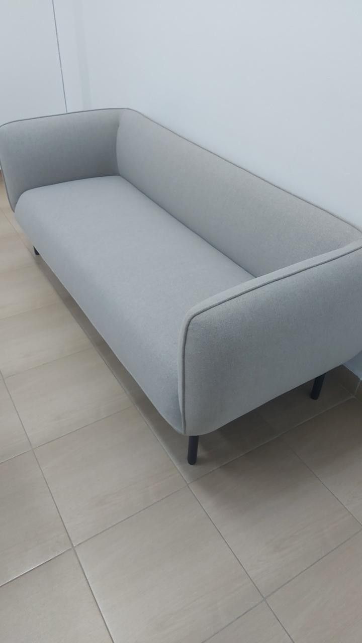 Modern Minimalist Light Gray Fabric Sofa