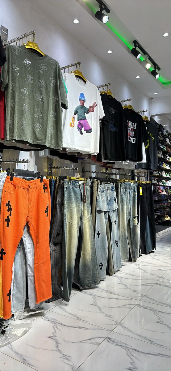 Chrome Hearts Style Graphic Denim Jeans