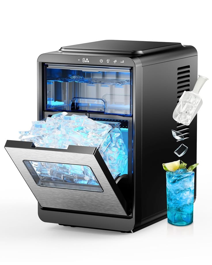 Crescent Ice Maker Countertop, 35lbs/24h Clear Ice Machine with Self-Cleaning
