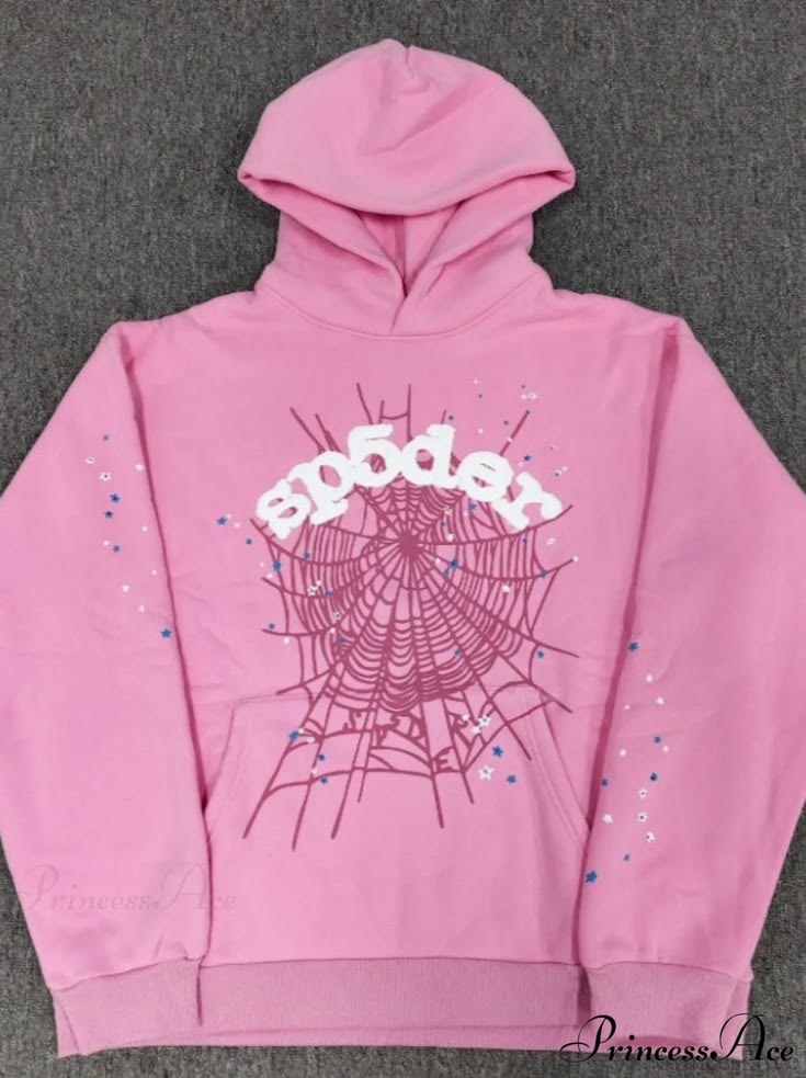 SP5DER Pink Web Hoodie
