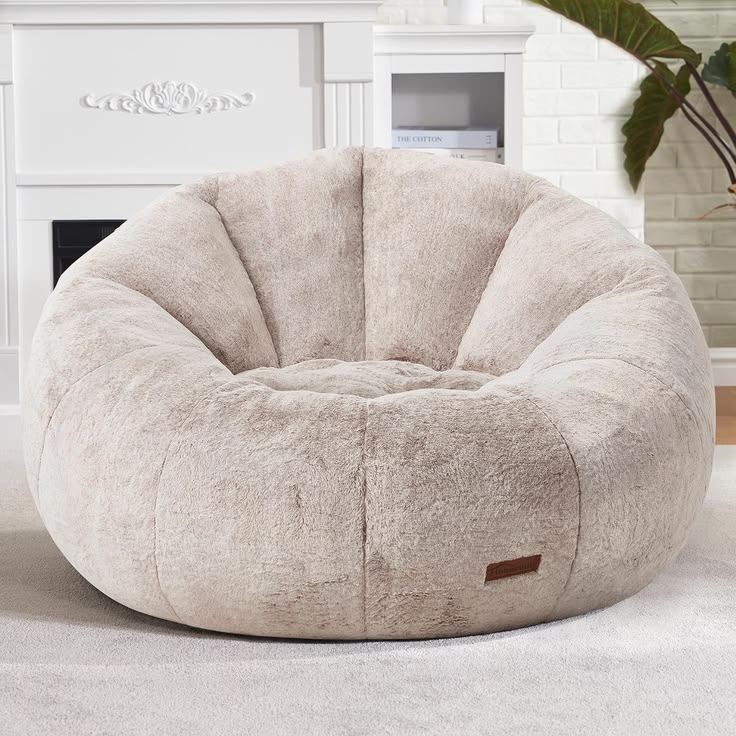 Large Donut Shaped Bean Bag Chair for Adults - Brown