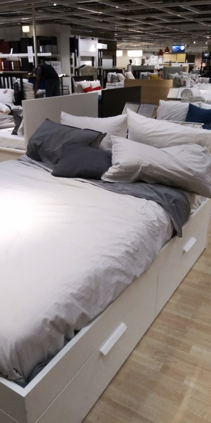 IKEA MALM Bed Frame with Storage Boxes