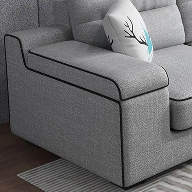 Pillow Top Arm L-Shape Sectional Sofa with Chaise