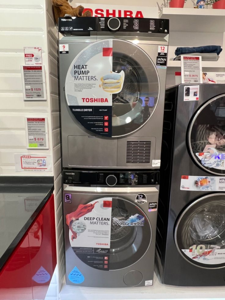 Toshiba Front Load Washing Machine and Heat Pump Tumble Dryer Stack