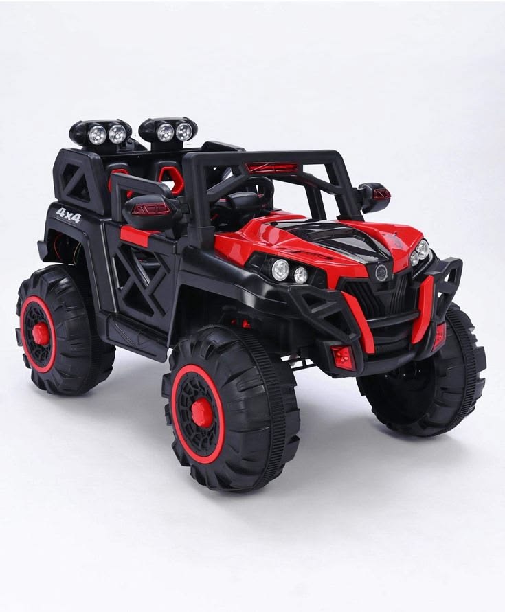 4x4 Off-Road Style Kids Electric Ride-On Toy Car - Red/Black
